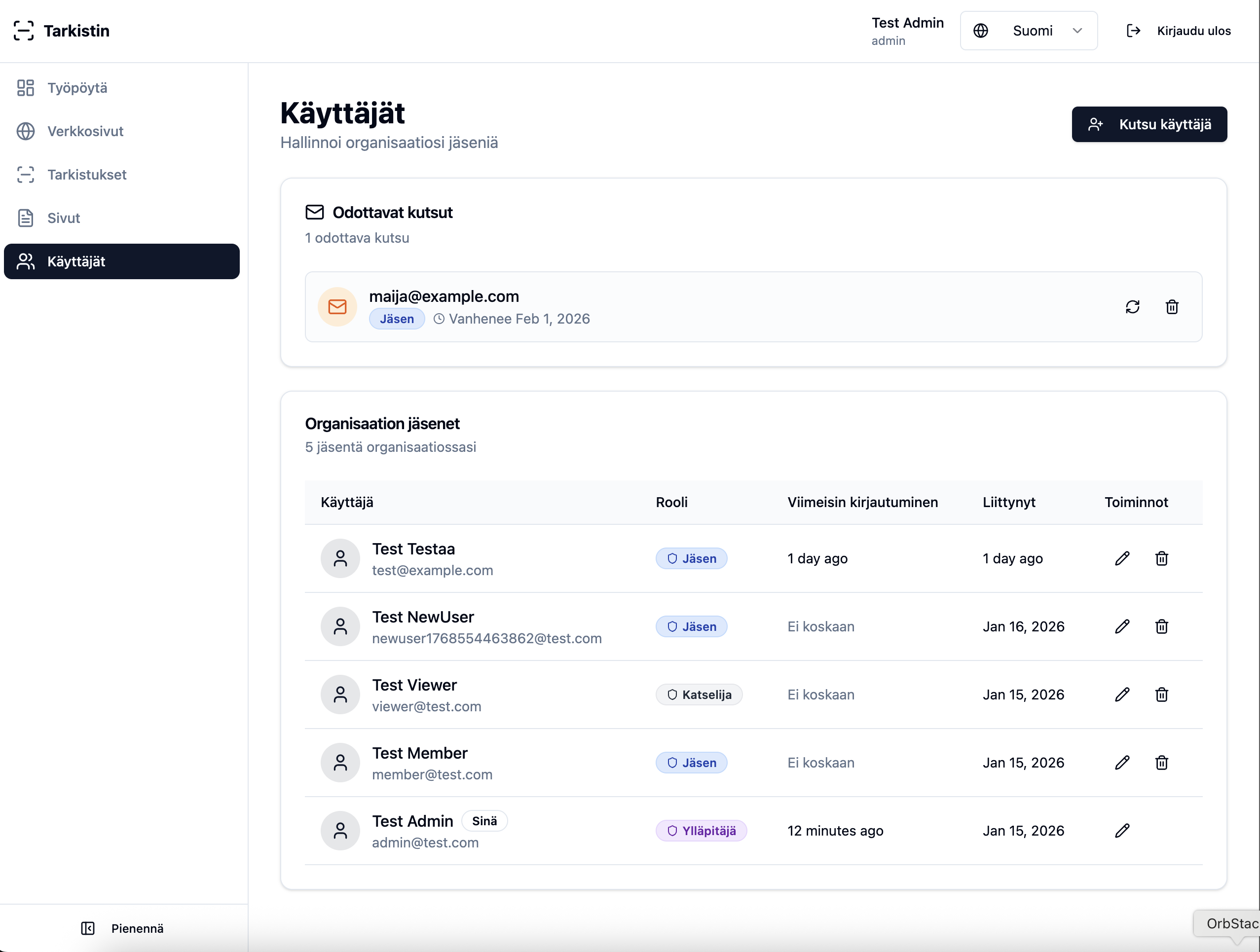 Tarkistin.fi käyttöliittymä