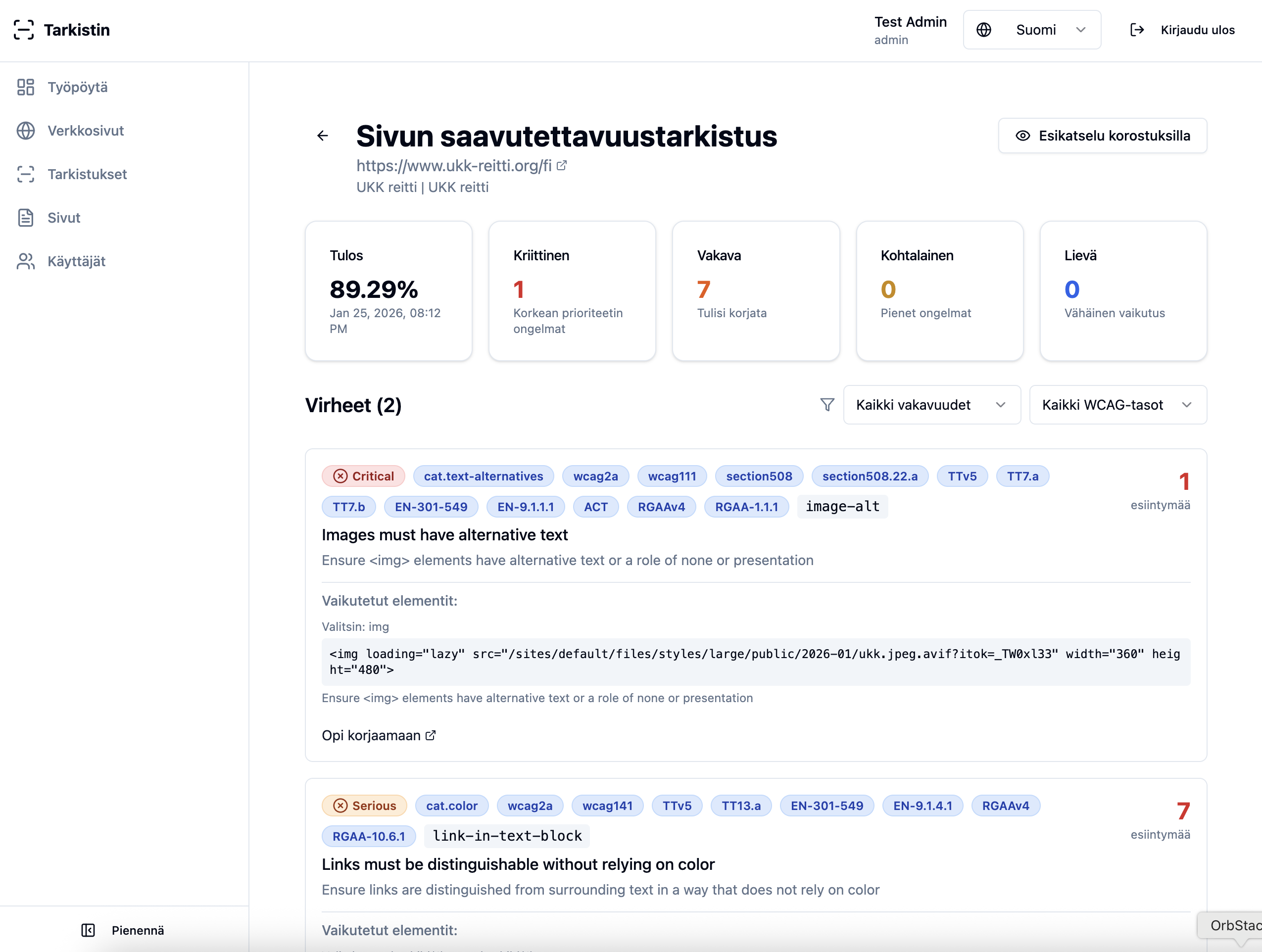 Yksityiskohtaiset raportit